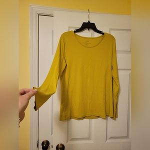 J Jill Yellow/mustard colored long sleeve Tee. EUC! Size Large